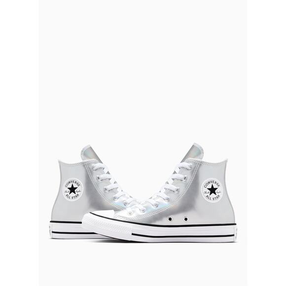 NWT Converse Boy's Chuck Taylor All Star Metallic Sneaker Silver, Big Kid 6 US - Picture 4 of 5